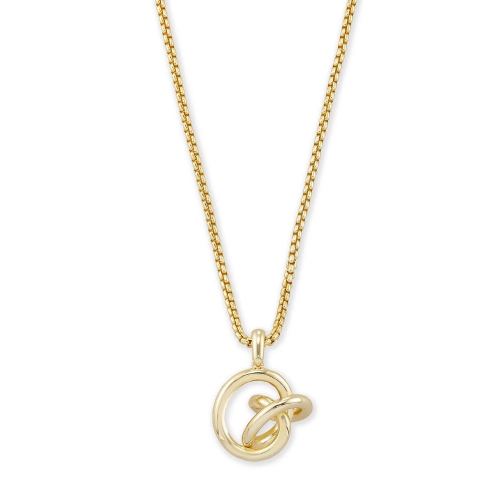 Kendra Scott Presleigh Love Knot Pendant Necklace in Gold